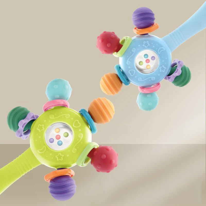 Baby grip training, soothing toys, shaking bells, spinning music, baby hand cranked sticks