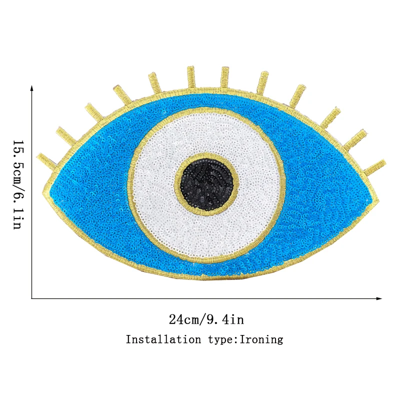 Eyes Embroidery Patches DIY Sequins Patch Sticker Sewing Supplies Clothing Accessories Iron On Patches