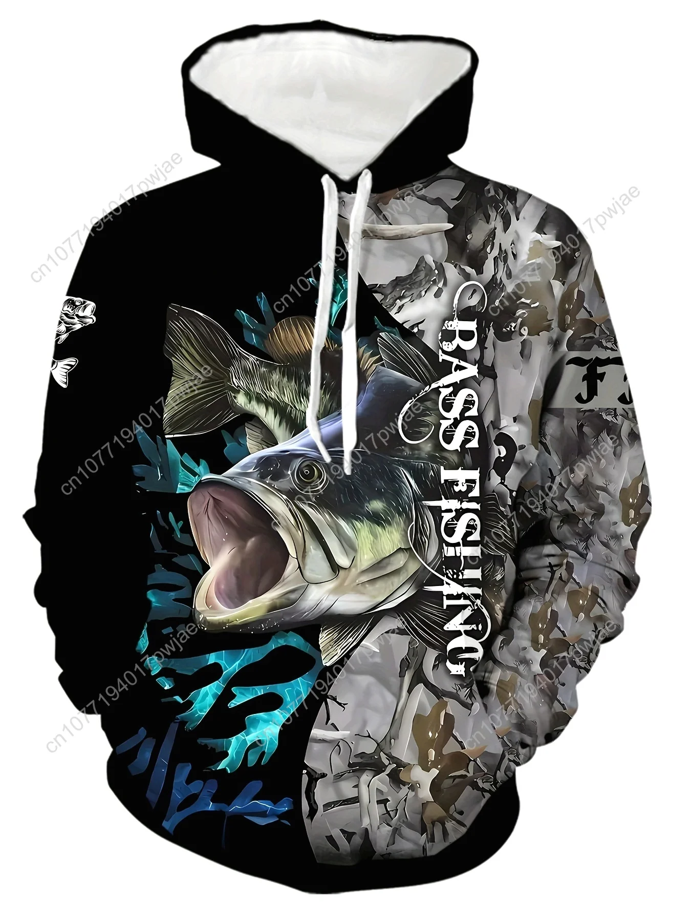 Мягкая мужская толстовка с 3D-принтом для рыбалки — дышащий и удобный пуловер для весенней/осенней повседневной одежды