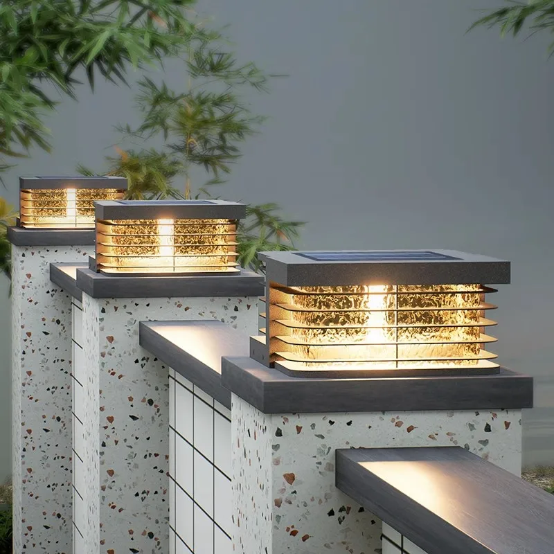 

Solar Pillar Lights LED Wall Lamp Outdoor Waterproof Solar Energy Home Decor Lighting Fence Villa Gate Garden Door Courtyard
