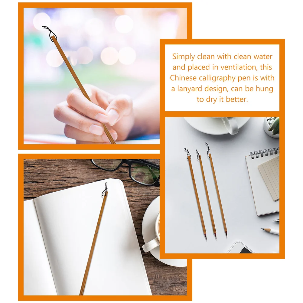 4 Pcs Small Regular Script Pen Copying Painting Supply Student Calligraphy Pens Brush Portable