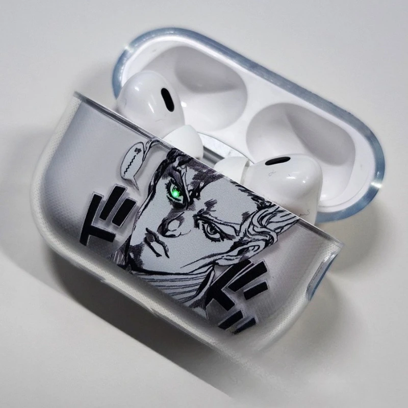 جوجو غريب مغامرة حافظة سماعة الاذن من البولي يوريثان ل Airpods 4 3 2 1 Pro Pro2 للصدمات الكرتون أنيمي لينة حالات الغطاء الواقي جديد