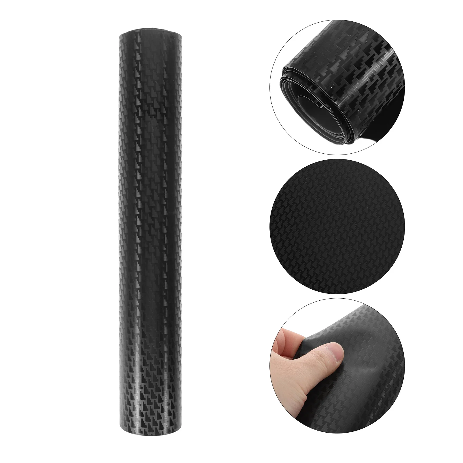 

1 Roll 30x152cm Black Carbon Fiber Vinyl Wrap Film for Car Interior DIY Auto Dashboard Console Protection - Self Adhesive 3D