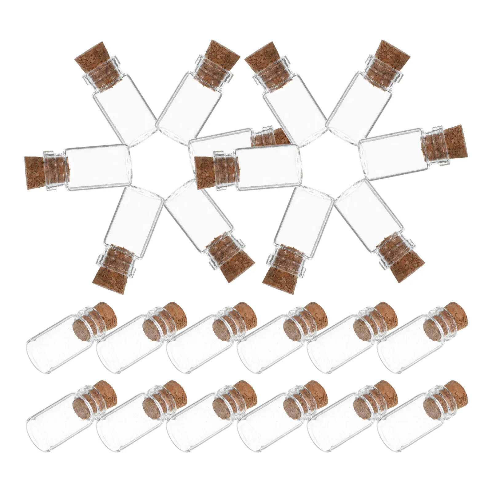 24Pcs Small Glass Bottles With Cork Lids Mini Glass Wishing Bottles Message Glass Bottles Tiny Glass Jars with Cork Stopper