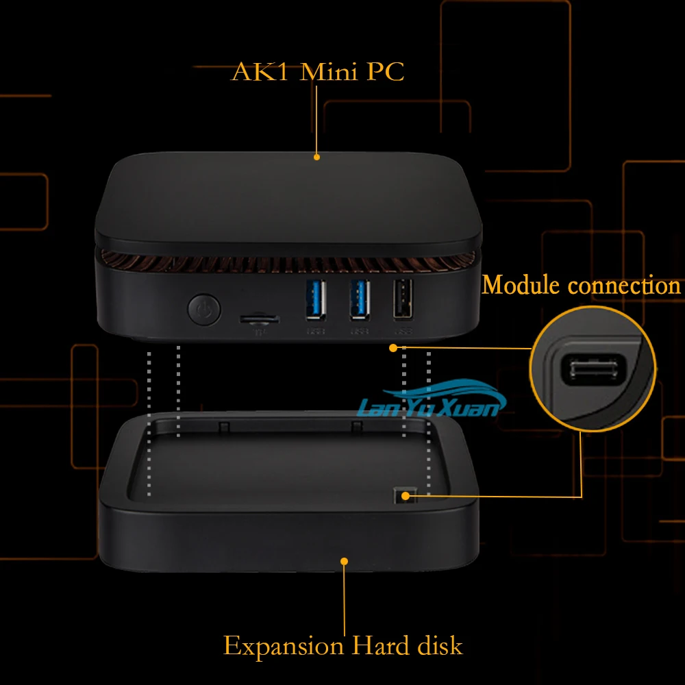 Topton Mini Pc Portable Dual HD MI Micro Computers AKI Apollo Lake Desktop Use Home Office Education Support External M.SATA