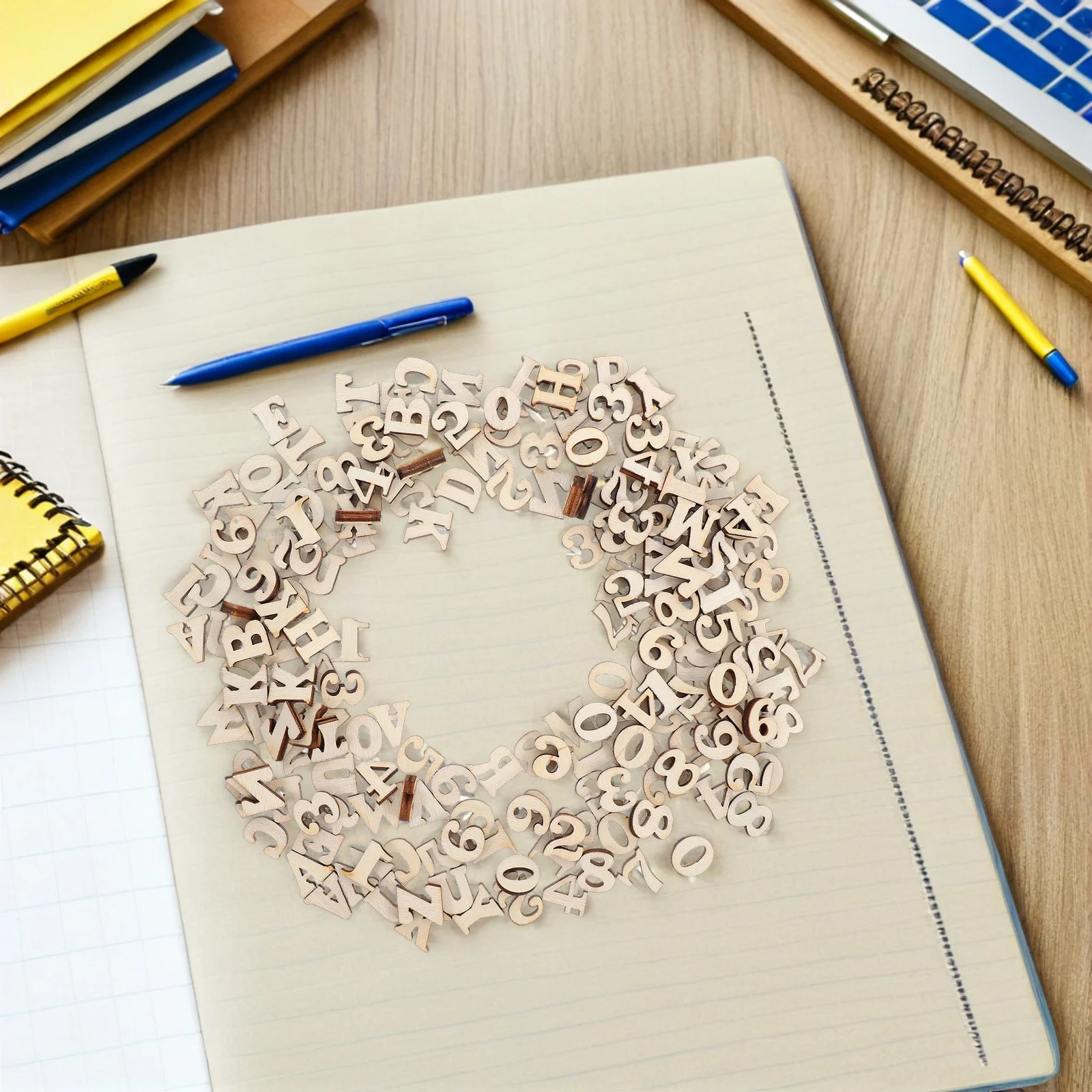 

1Set Wooden Alphabet Numbers Set Safe Nonirritating Tactile Experience Comprehensive Learning DIY Art Projects Decor