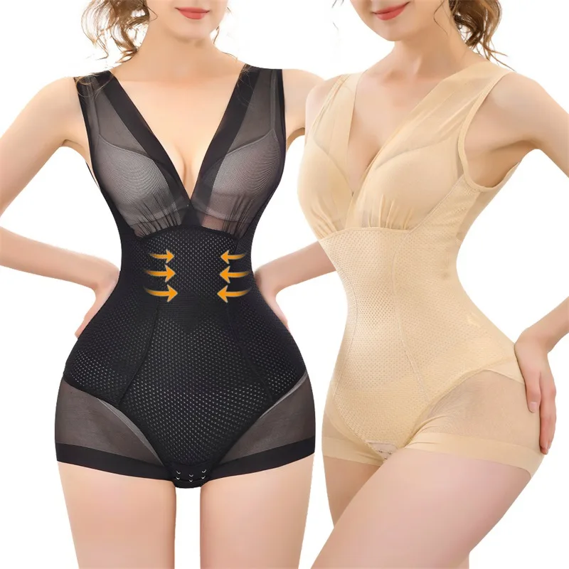 

Sexy Mesh Shapewear Women Bodysuit Push Up Bra Redress Tank Top Waist Trainer Tummy Tuck BodyShaper Transparent Lingerie