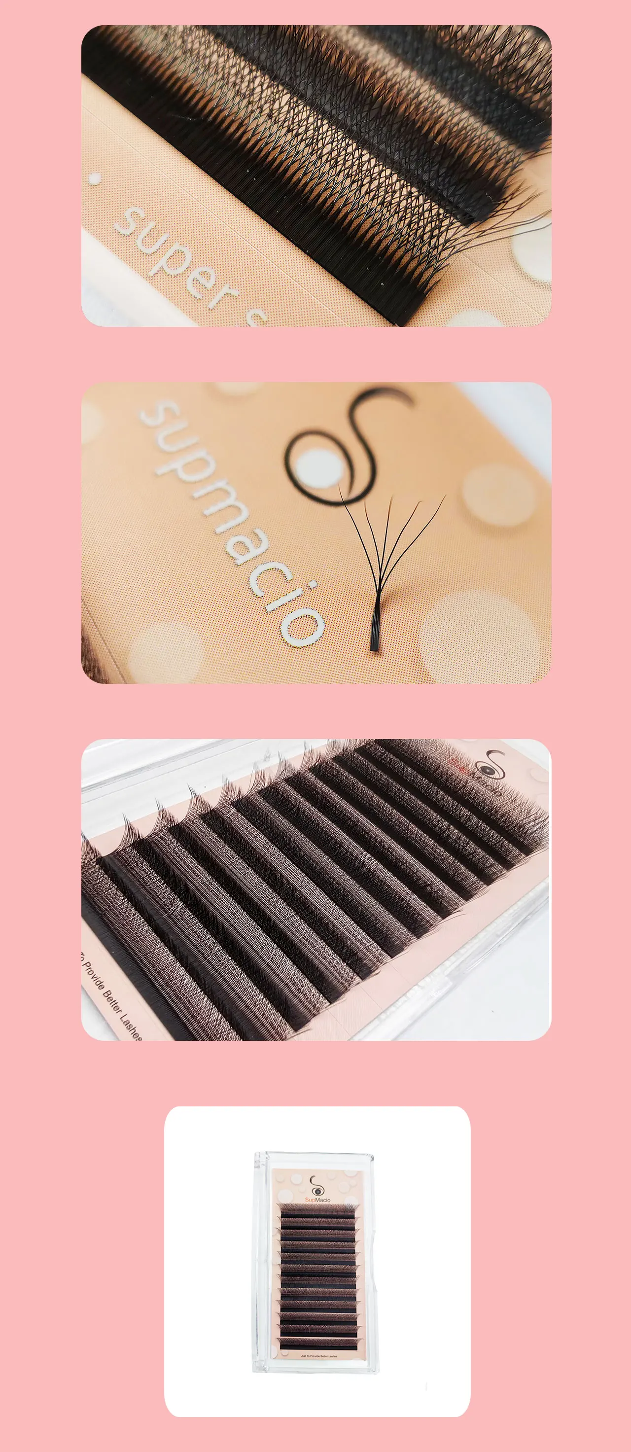Supmacio W 5D Wimpernverlängerung Wimpernbüschel Volumen 0,07 C D 12M 5D Cílios W Tufts Brasilianische Wimpern – Detail 2