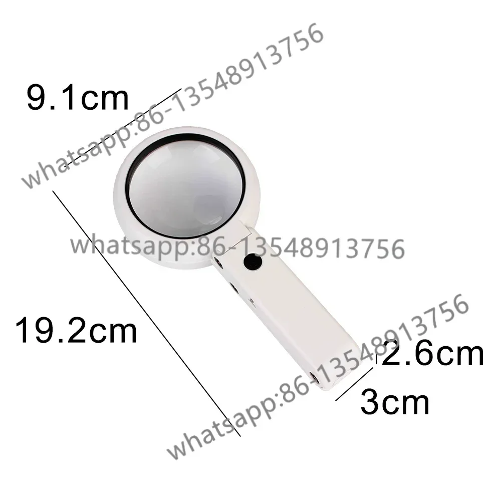 

11-кратное увеличительное стекло, ручное 8 светодиодов, увеличительное стекло для ювелирных изделий, многоцелевой портативный дизайн