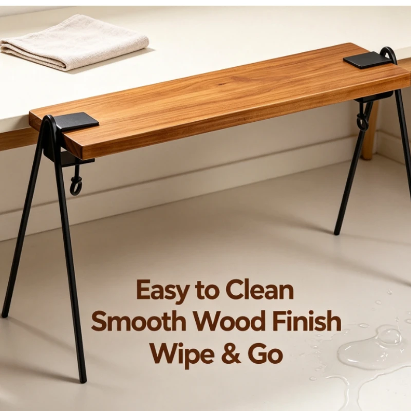 Industrial Style Desk With Solid Wood Top And Black Metal Legs For Home Office Or Study Room Use