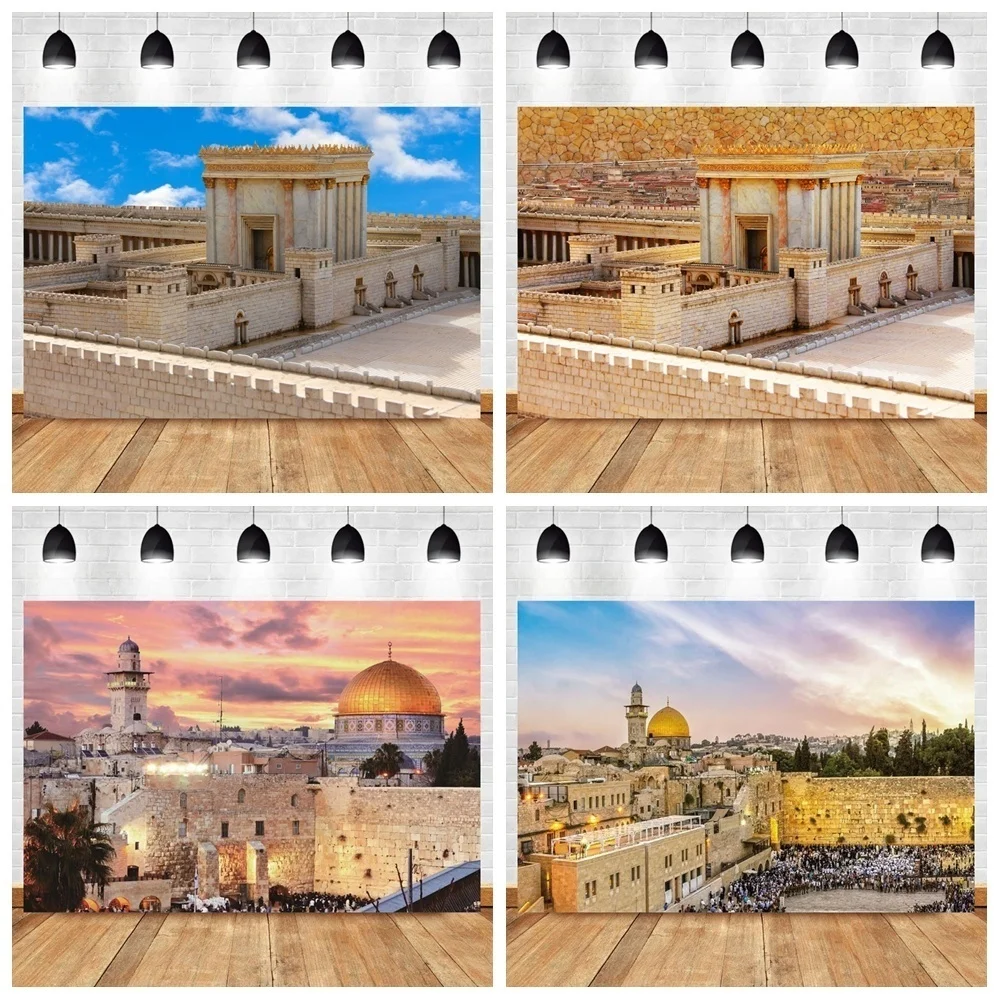 

Jerusalem Photography Backdrop Tower David Old Ancient City Landmark Jewish Wailing Wall Western Landscape Photo Background