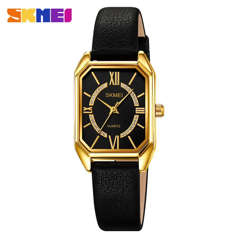 SkmeiNew ساعة نسائية أزياء بسيطة ساعة نسائية حزام الموضة ساعة يد نسائية كوارتز