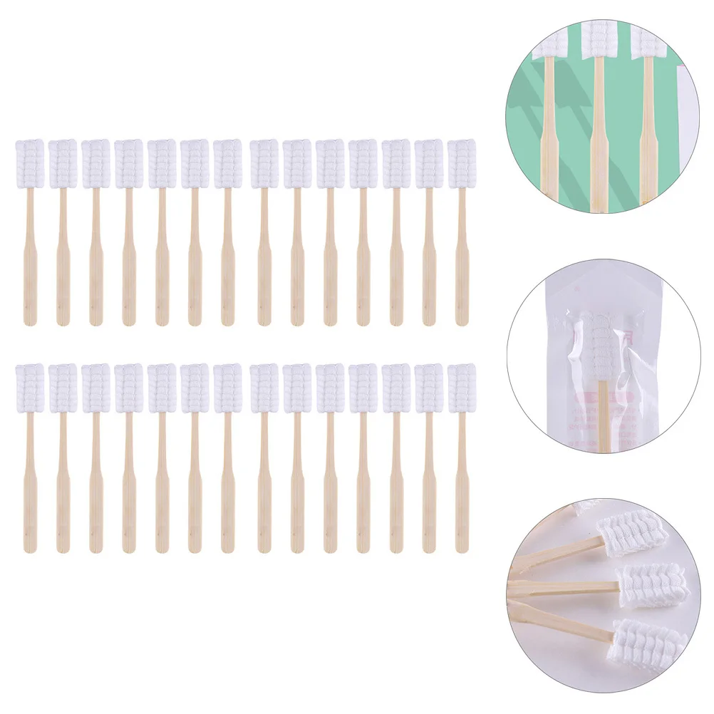 

30Pcs Maternal Toothbrush Disposable Postnatal Care Toothbrush Soft Bamboo Handle Puerpera Tooth Cleaning Tool Oral Health