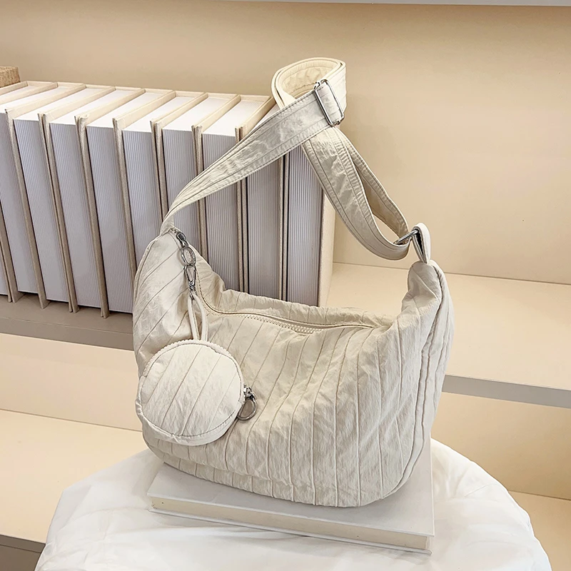 

Новые модные нейлоновые сумки на плечо в форме полумесяца, повседневные универсальные женские сумки на ремне, водонепроницаемая рабочая сумка через плечо