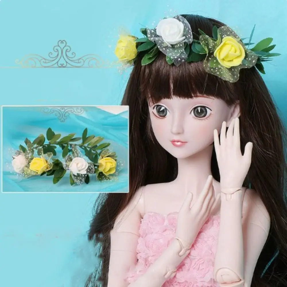 New Fashion Doll Flowers Headband DIY Hair Accessories Party Handmade Headwear Multi-colors Doll Headband for 1/3 BJD 60cm Doll