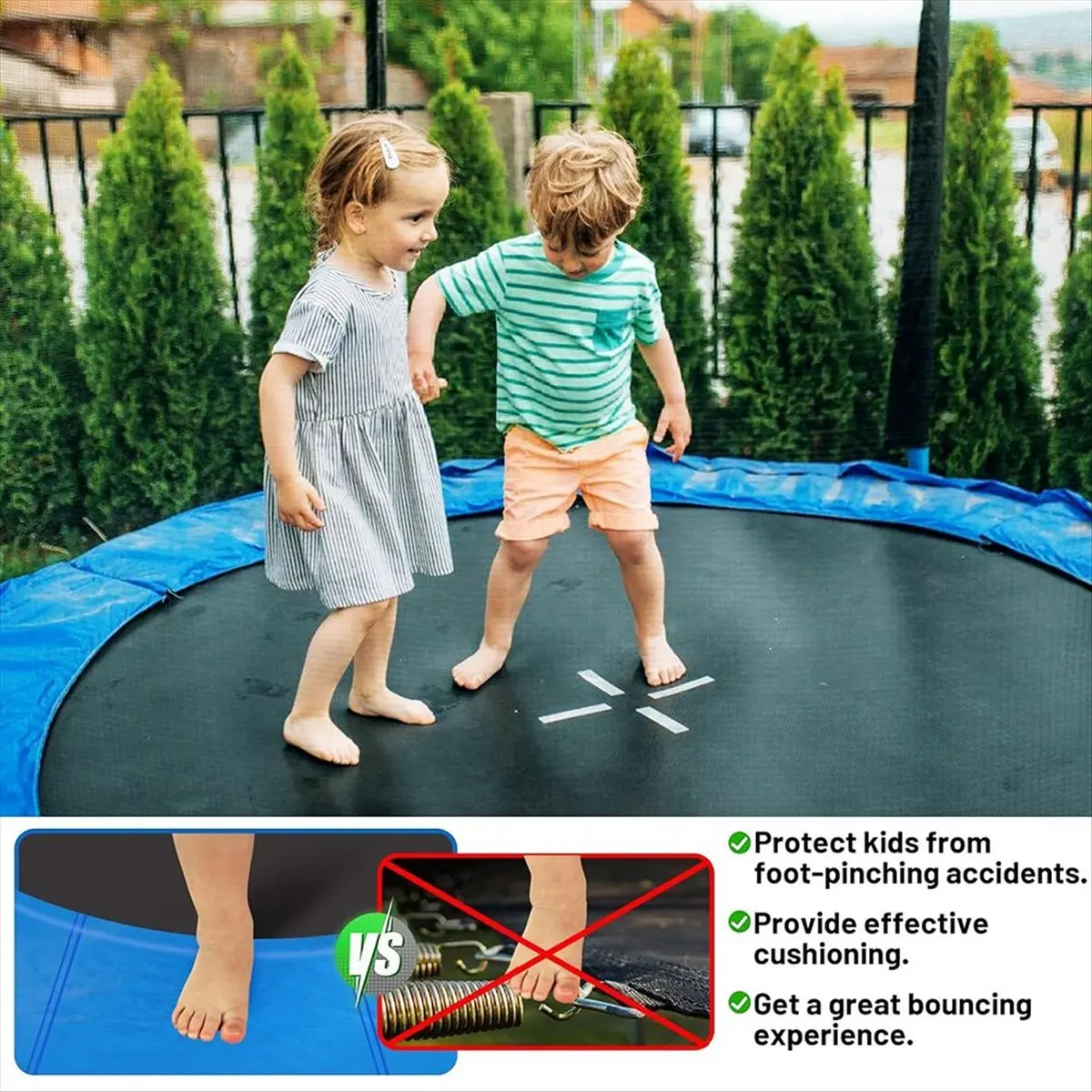 ABME New Trampoline Pad,6FT Replacement Spring Cover, Edge Protection Safety Pad for Round Trampoline Frame Accessories