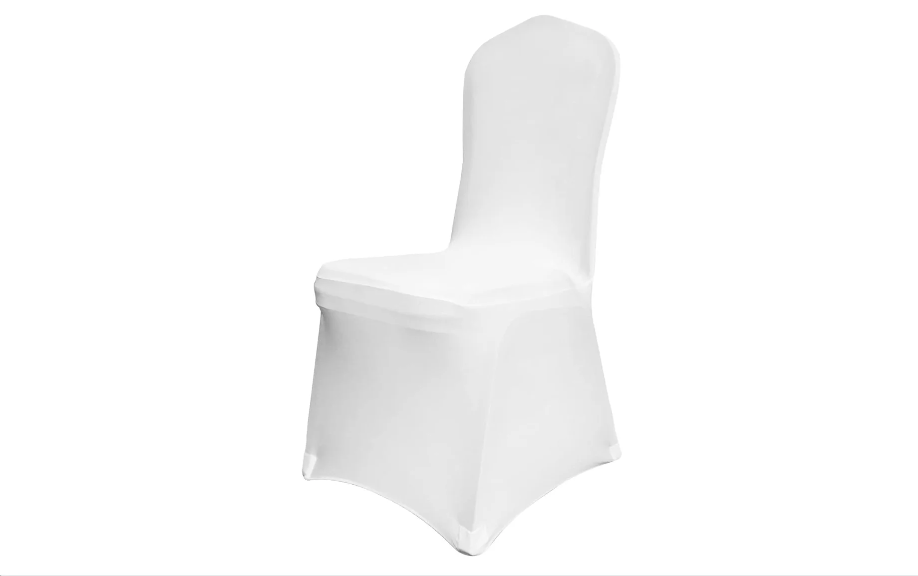 VEVOR 50 Pcs White Chair Covers Polyester Spandex Chair Cover Stretch Slipcovers for Wedding Party Dining Banquet Flat-Front Cha