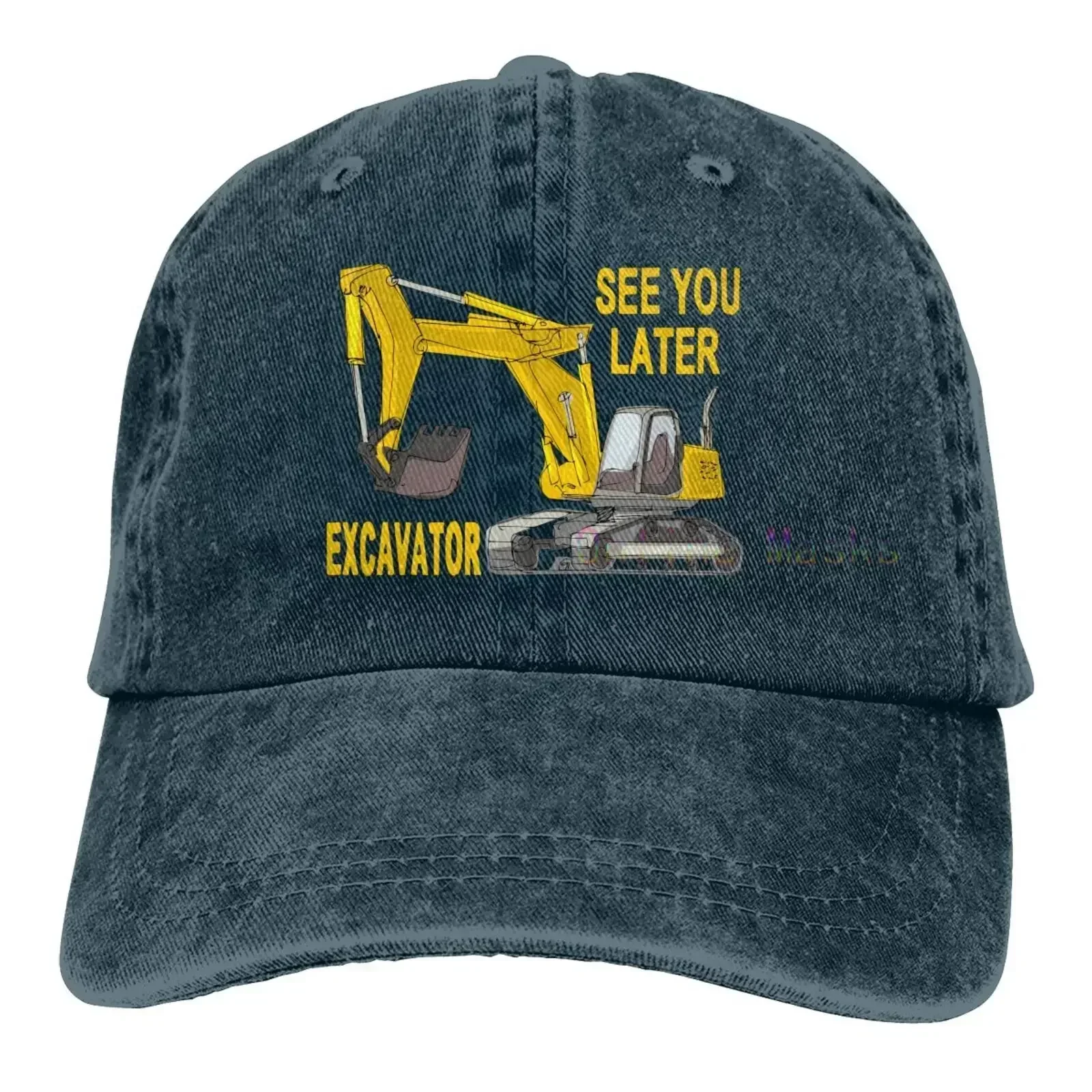 

Classic Hot Sale Hat Boys' See You Later Excavator Washable Comfortable Pure Baseball Cap Washed Vintage Funny Dad Hat