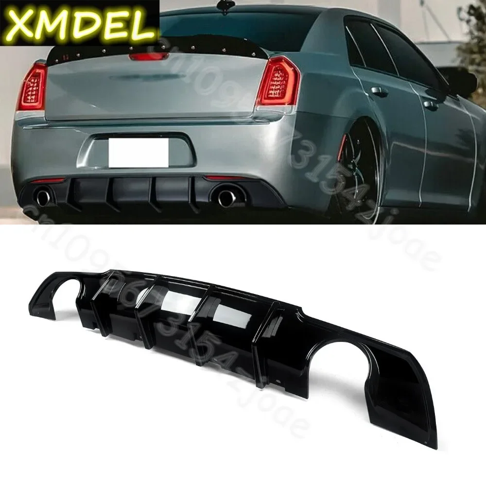 

car styling Fits For 2015-2023 Chrysler 300 300C black Rear Bumper Lip Diffuser Gloss Black Shark Fin protector