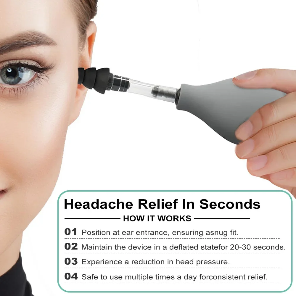 Portable Ear Pressure Relief Suction Device Inner Ear Massage Tool For Relieving Headache Migraine Tension And Pressure