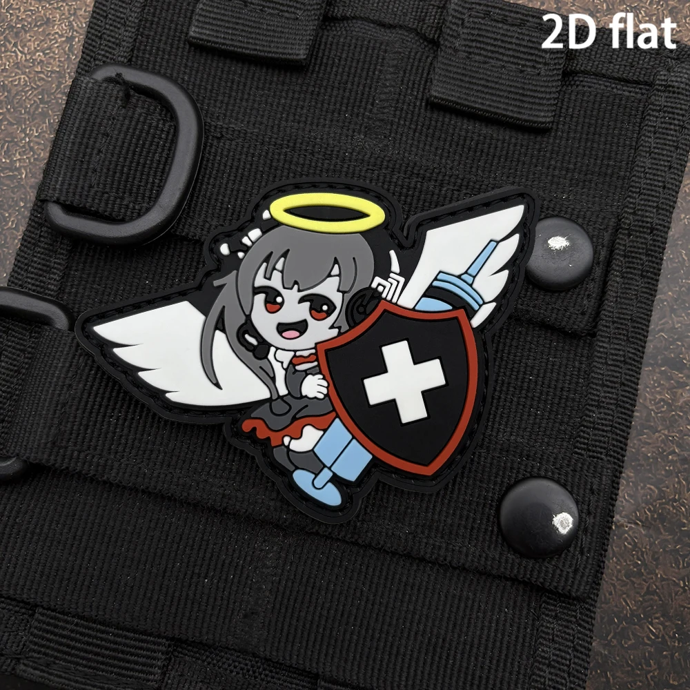 Halo Wings Girl Shield Alien Decoration Velcro Armband Luminous Pvc Material Comes with Matching Felt Backpack, Baseball Cap, Jacket, Suitcase DIY Decorative Patch Badge Applique - view 5