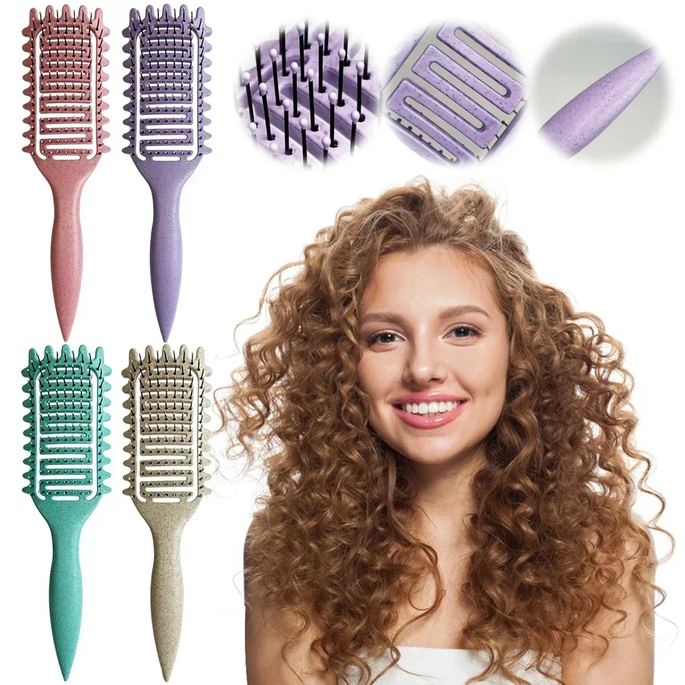 

1pc 3 in 1 Curl Define Styling Comb Hollow Out Detangling Anti Tangled Straight Hair Brush Shaping Defining Barber Styling Tools