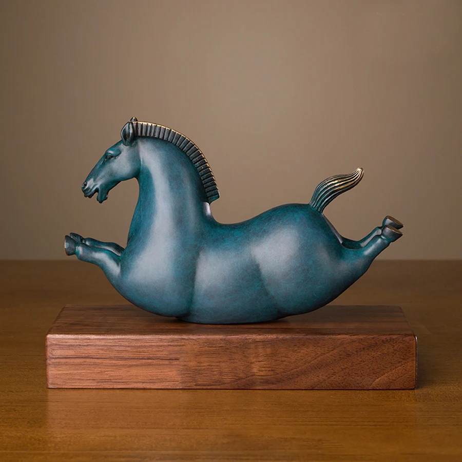 high grade gift  Home Company SHOP office TOP Decor ART bring wealth GOOD LUCK happy horse bronze Sculpture decor ART Statue