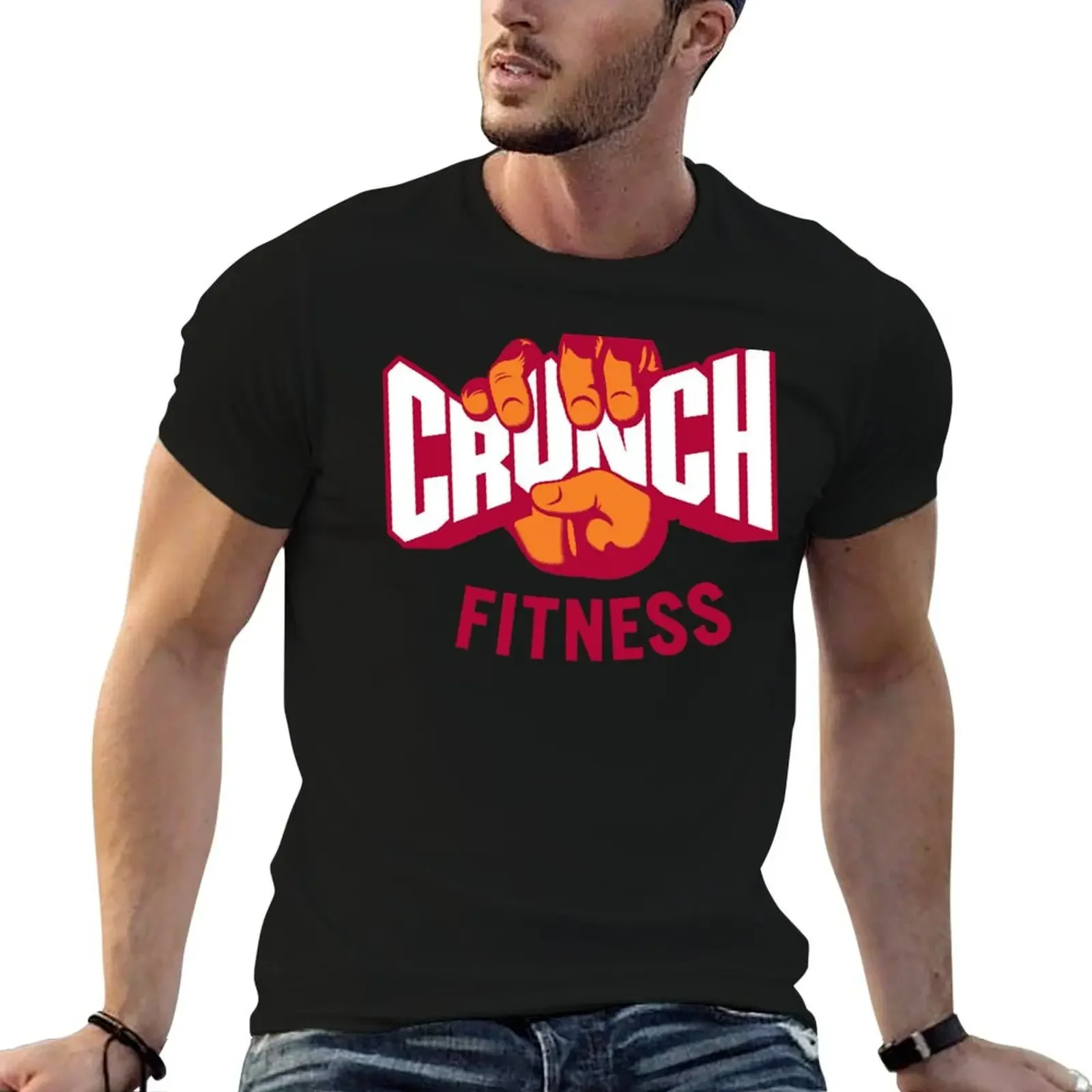 Attractive Crunch Fitness Logo Active T-Shirt man clothes anime mens t shirt