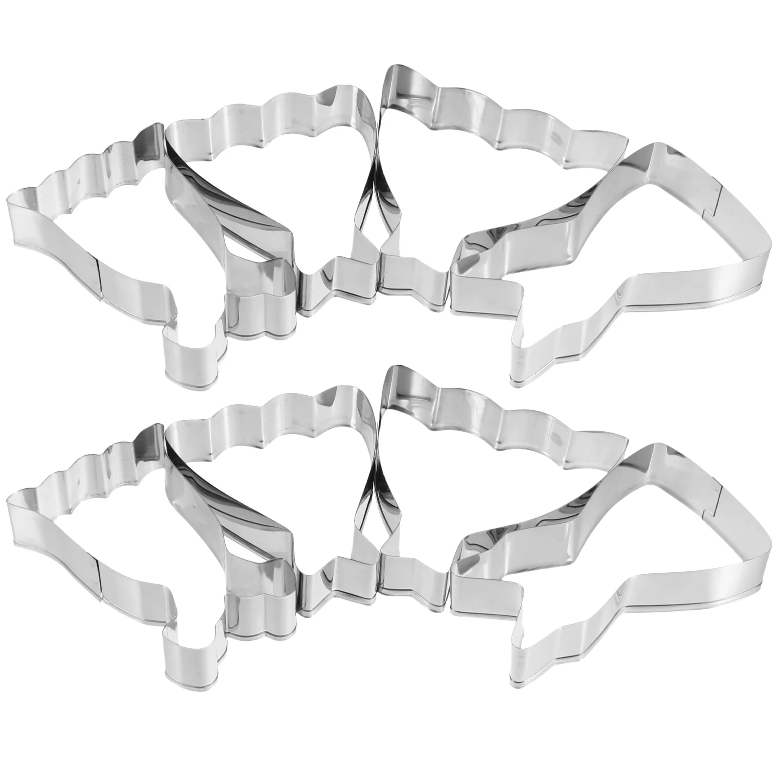 

8 Pcs Biscuit Set Stainless Steel Wedding Dress Shape Cookie Mold Baking Tools Silver Color DIY Accessories