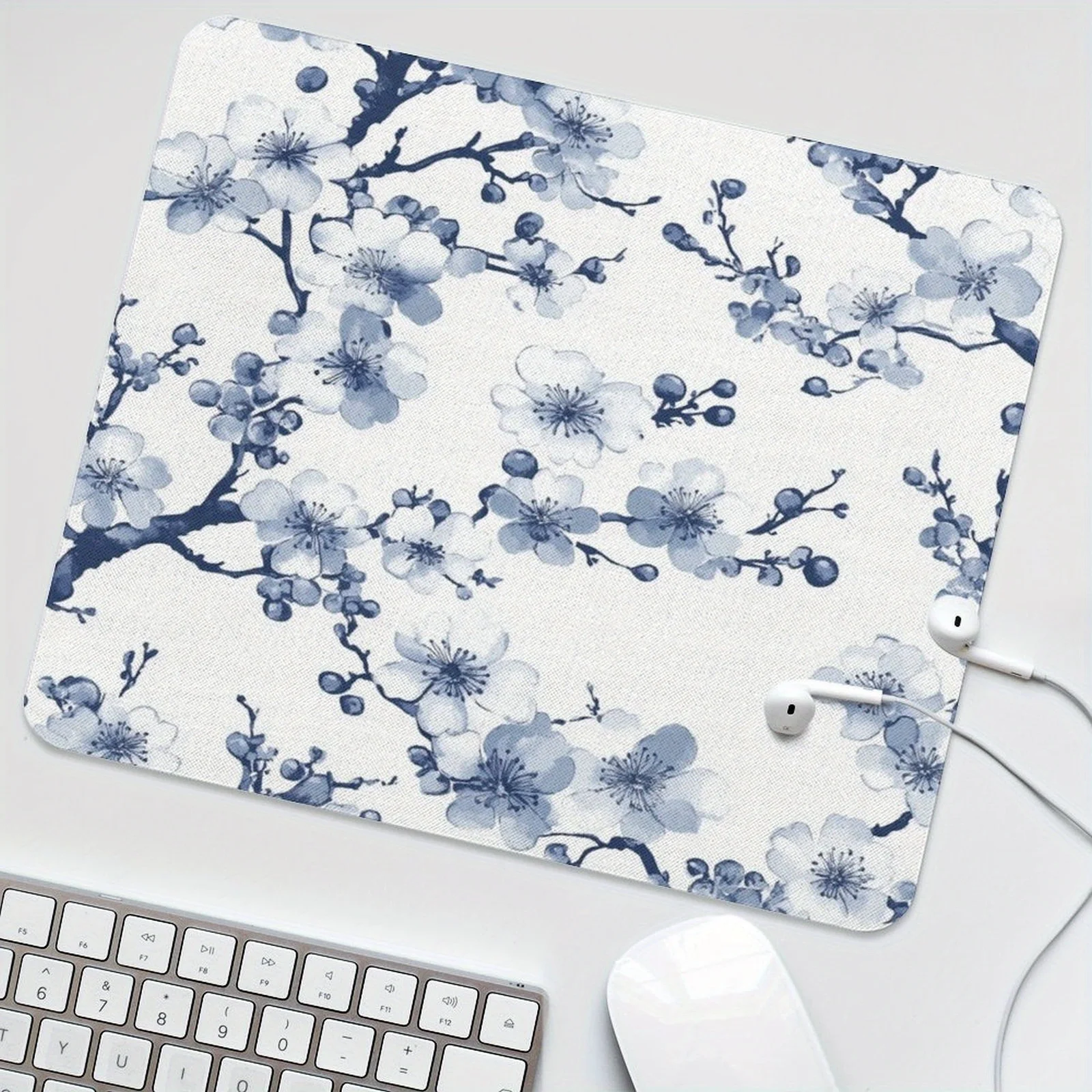 

Темно-синий сакура, маленький квадратный коврик для мыши, противоскользящая резиновая основа, портативные коврики для офисного стола, аксессуары для ноутбуков и ПК