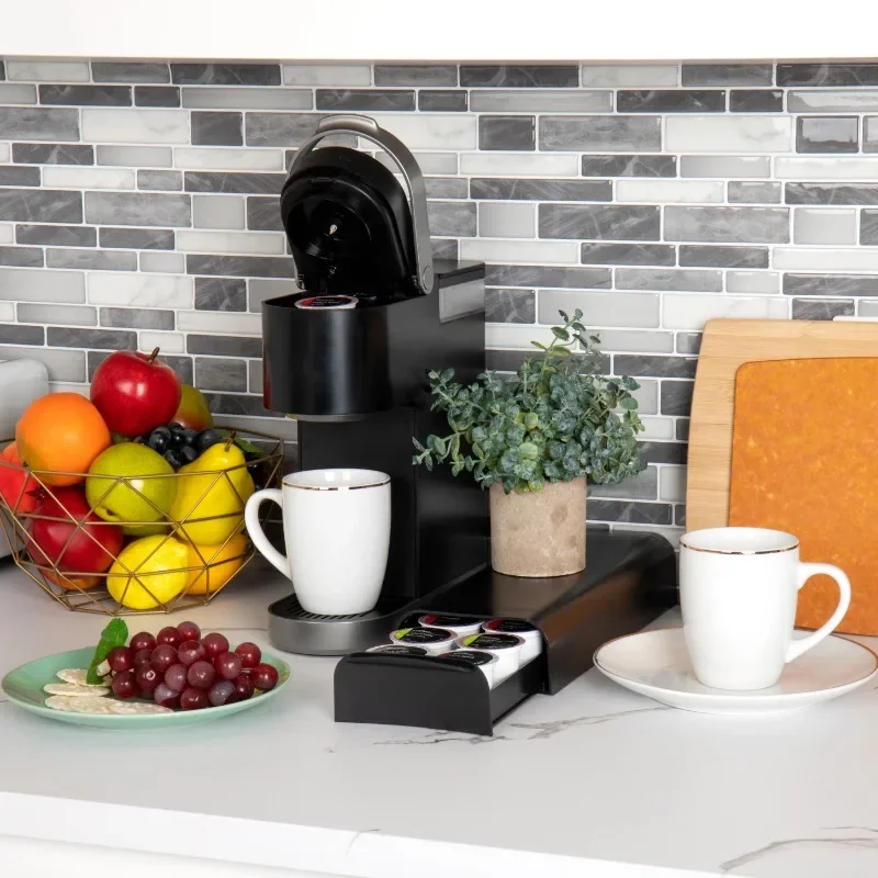 

2025 Plastic Single Serve Coffee Pod Organizer, 12-14 Coffee Pod Capacity, Black