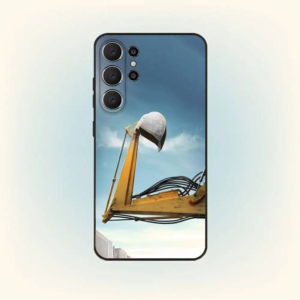 حافظة هاتف كلاسيكية لشاحنة C-Caterpillares لهاتف سامسونج S25,24,23,22,30,21,10,9,Ultra,Plus,Lite,FE حافظة سوداء ناعمة #2