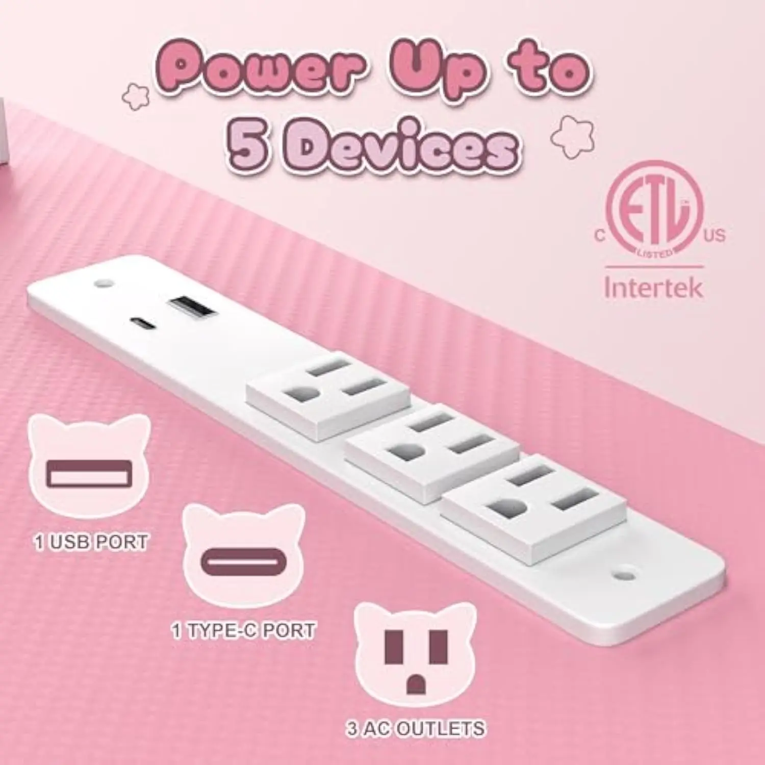 L-Shaped Gaming Desk Cute with Cat Accessories, Built-In Power Outlet, Monitor Shelf and Side Storage – Sturdy Metal Frame Fo