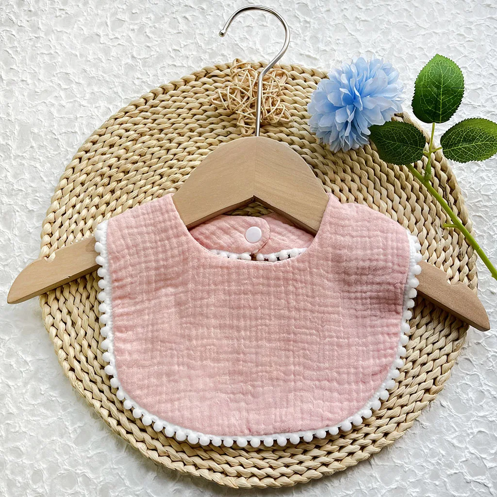 Boys and Girls Pure Cotton Candy Colored Comfortable Saliva bib Baby Solid Lace Saliva Towel Saliva Towel Baby Supplies