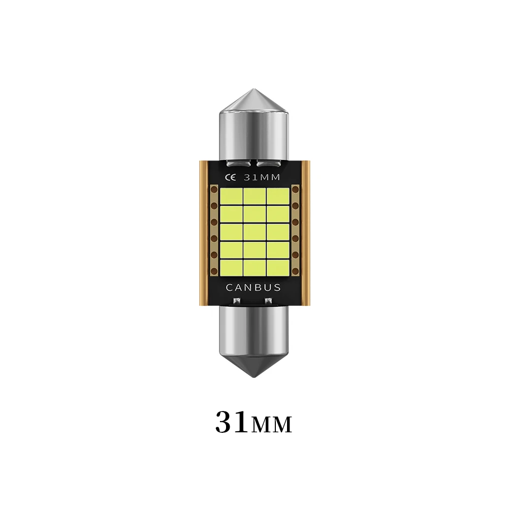 Flimmerfreie C5W C10W Soffitten-LED-Leuchte mit integriertem CANBUS-Widerstand 31mm 36mm 39mm 42mm Hohe Lumen Weiß Auto-Dachleseleuchte