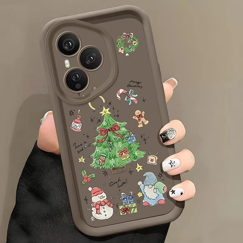 Custodia per telefono modello albero di Natale con fiocco per Honor 400 200 Pro Magic7 Lite X8c X9c Smart X6a X6b X6c Custodia morbida in silicone antiurto