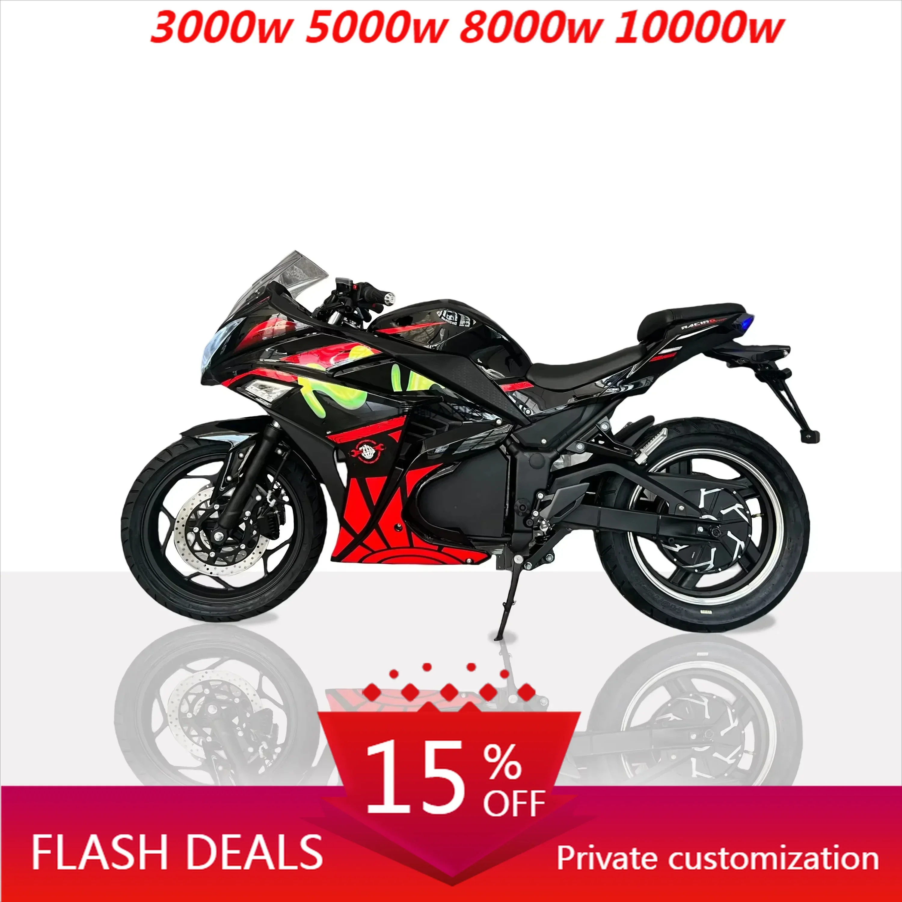 

SCBLLuyuan Motorcycle2025 New Ninja High Speed 130km/h Racing Sports Bike 10000W Motor Electric Scooter Customized Battery Ca