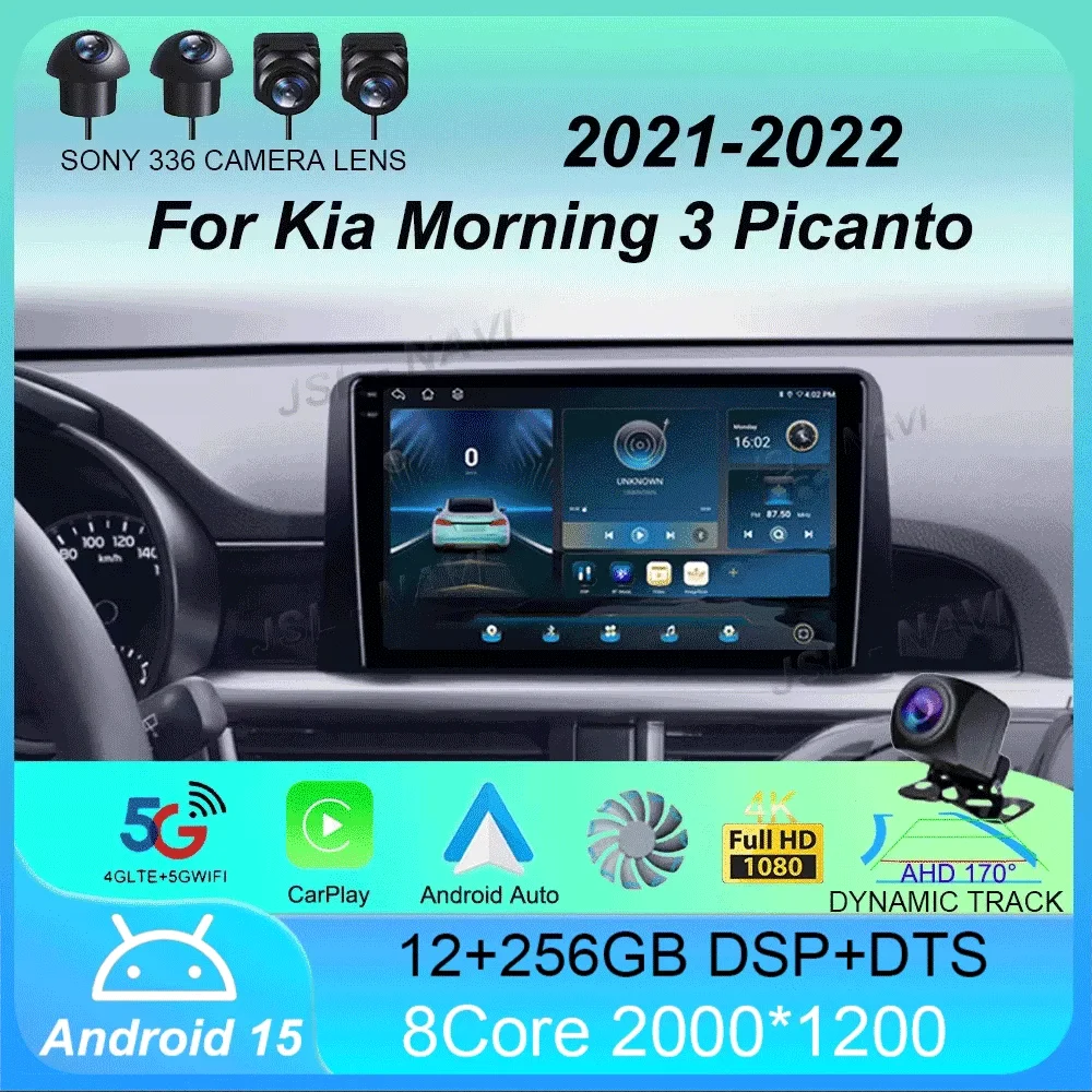 

Car Radio Android 15 Carplay Auto 2K Screen Multimedia Video Player For Kia Morning 3 Picanto 2020 2021 2 din Autoradio Stereo