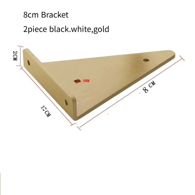 2PC Triangle Metal Shelf Bracket Bathroom Kitchen Floating Wall Mounted Rack Wall Storage Organiser Suspension Shelf Support