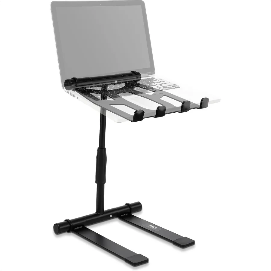 

Pyle Portable Folding Laptop Stand Standing Table with Adjustable Angle Foldable Height and Four Prong AntiSlip Tray for iPad T