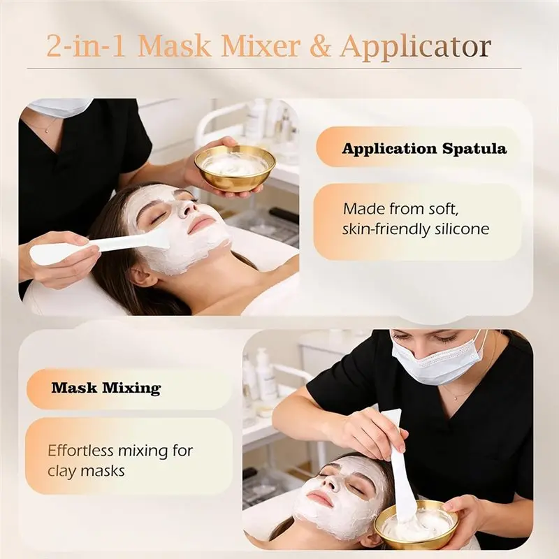 [NEW!A38F】 25Pcs Facial Beauty Set - Includes Face Mask Mixing Bowl