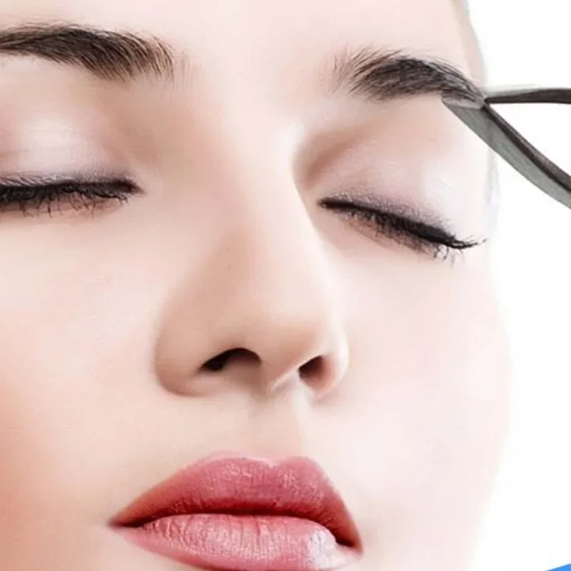 الفولاذ المقاوم للصدأ LED الملقط الرموش الصناعية الحاجب كليب الذكية تصميم الشعر إزالة الملقط ماكياج أداة زاوية طرف مدبب