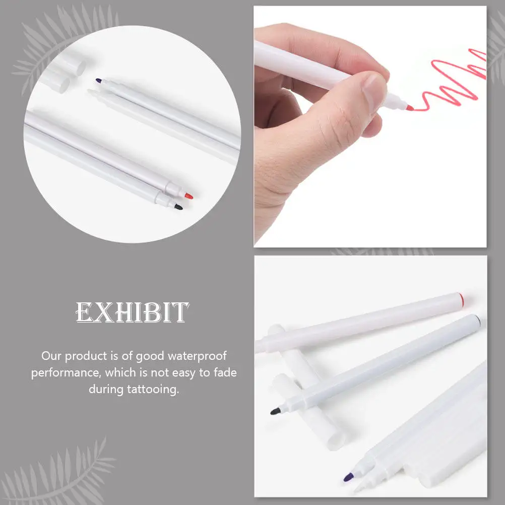 

4Pcs Professional Skin Marker Pens for Tattooing Eyebrow Lip Bleaching Piercing Positioning Fine Tip Waterproof Nontoxic