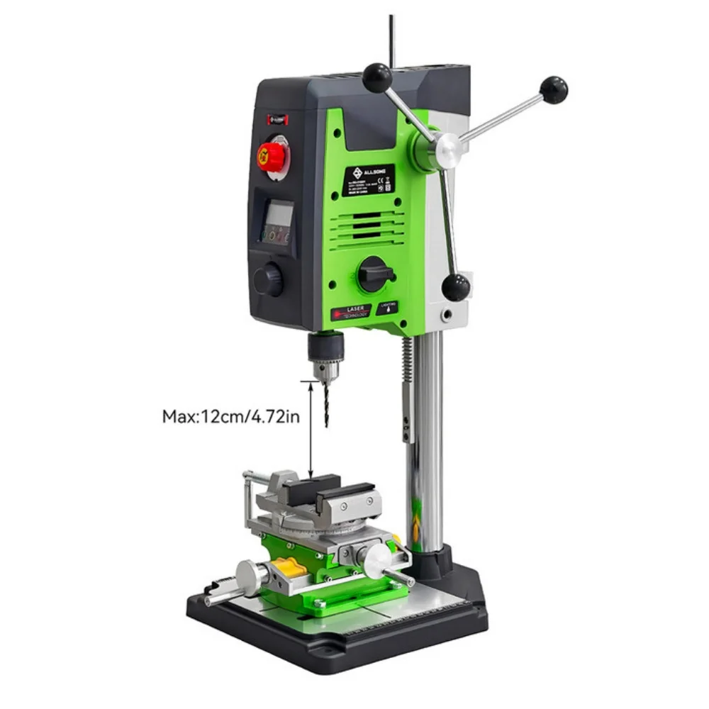 Allsome BG-518801+BG-6369 6-speed 800W tafelboormachine met 2 in 1 frezen boren precisie bankschroef combinatieset