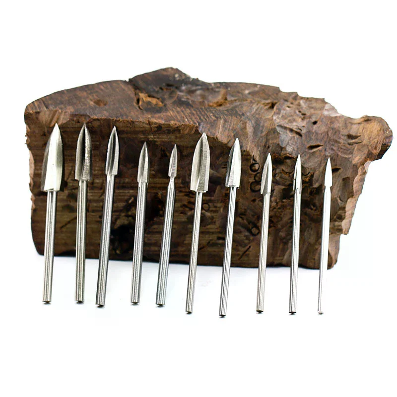 Wood Carving Drill Bit Hss Engraving Set Solid Carbide Steel Root Home Decoration Practical Tool