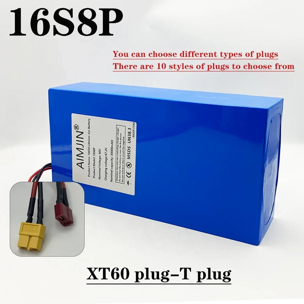 

High-Power 60V 30Ah 18650 Lithium Battery Pack 16S8P New Condition Suitable for Various Transportation Vehicles 1000-3000W