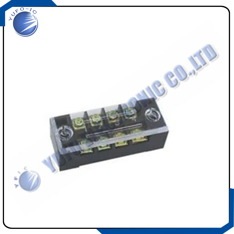 Free Shipping One Lot 1Pcs TB-4504 600V 45A Double Rows Cover Guard 4 Position Screw Terminal Strip A