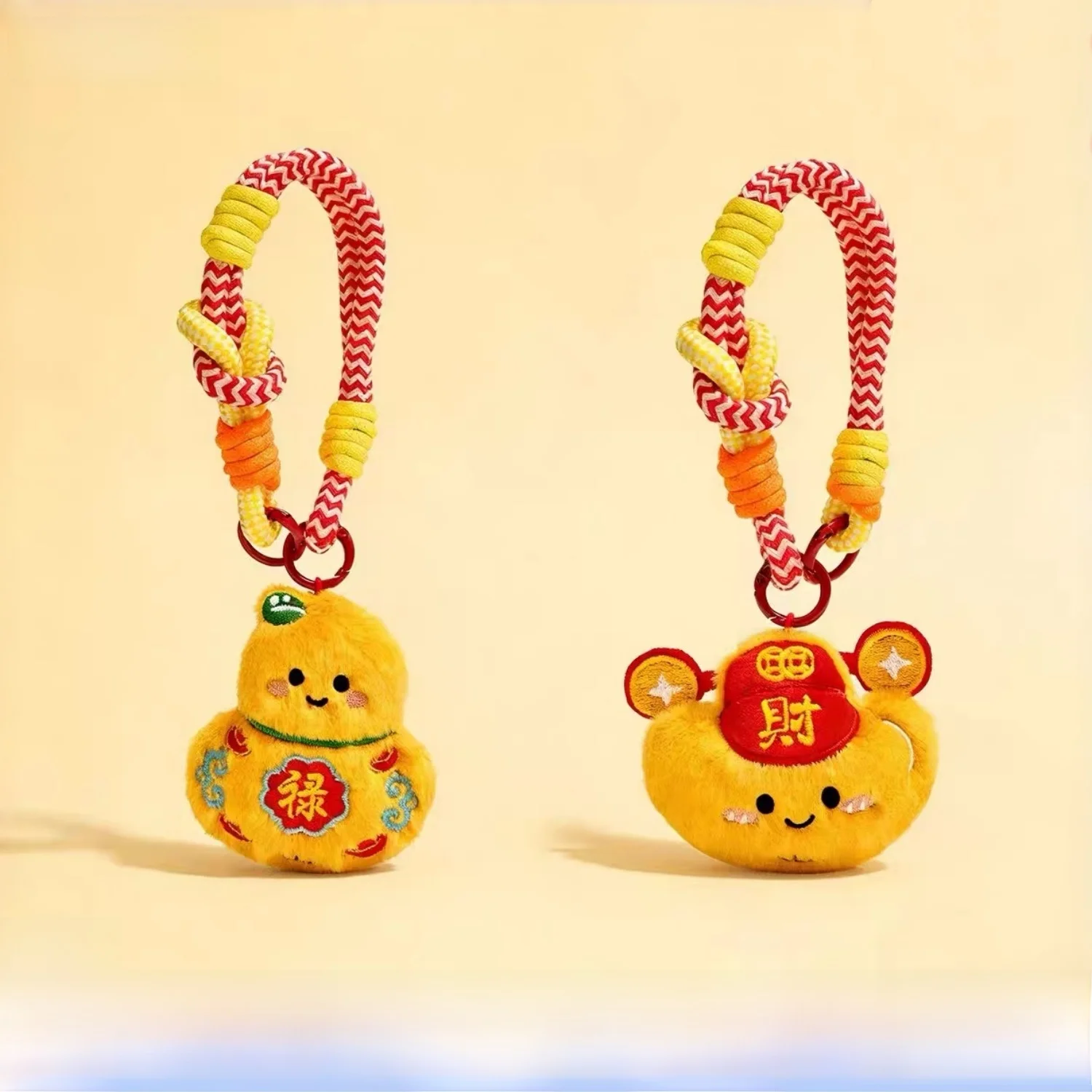 adorable-jcknbj-plush-keychain-good-luck-gourd-bag-charm-cute-fortune-attraction-pendant-spring-2026-fashion-accessory