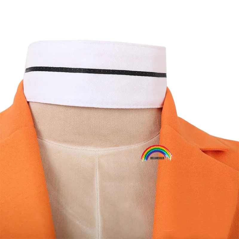 2020 أزياء أنيمي نانباكا رقم 25 نيكو روك بريزون أزياء تنكرية بدلة برتقالية + قفاز سجين ملابس تنكرية للهالوين #4