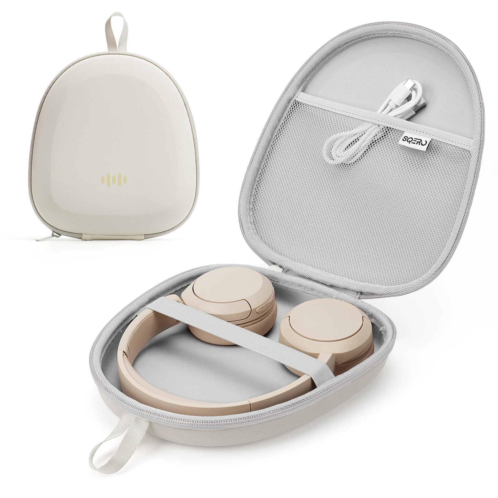 Yinke Hartschalen-EVA-Tasche, passend für Sony WH-CH720, JBL Tune 510, Soundcore Q30 Kopfhörer, stoßfest, staubdicht, tragbare Tasche mit mehreren Fächern. – Detail 11